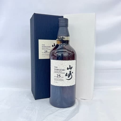 山崎 25年 シングルモルト 新型 ホログラムシール有 山崎(QRコード)シール付の買取参考画像